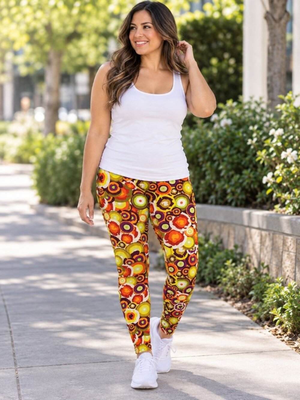 LuLaRoe Womens Tall & Curvy Leggings Multicolor Geometric Pattern Stretchy